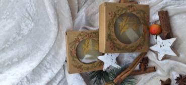 Pflanzenölseife Zimtäpfelchenduft verpackt im Schächtelchen