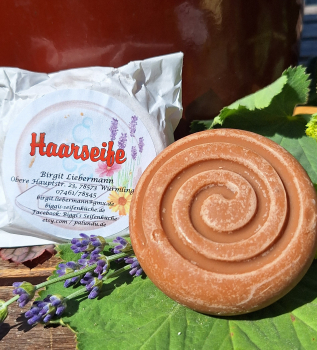 Haarseife - rosa Tonerde, palmöl- und plastikfrei - vegan - für normales bis leicht fettendes Haar