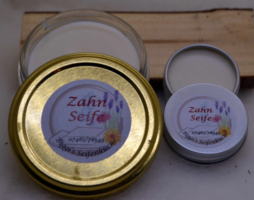 Zahn-Seife / feste Zahnpasta, ohne Fluorid, keine Konservierungsstoffe, 50 gr.
