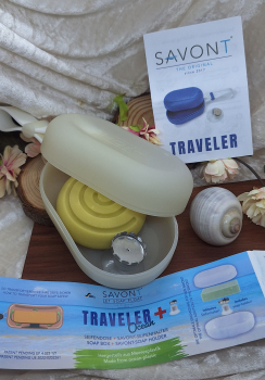Savont - Traveler Ocean (aus Meeresplastik recycelt)- Seifendose Opal mit Seifenhalter weiß