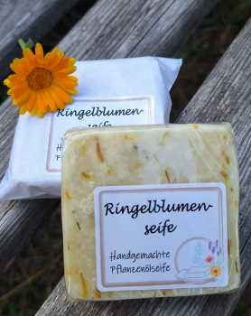 Ringelblumenseife (handgefertigte Hand- und Duschseife) - vegan