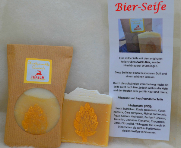 handgemachte Bierseife - schonend und pflegend, 100 Gramm
