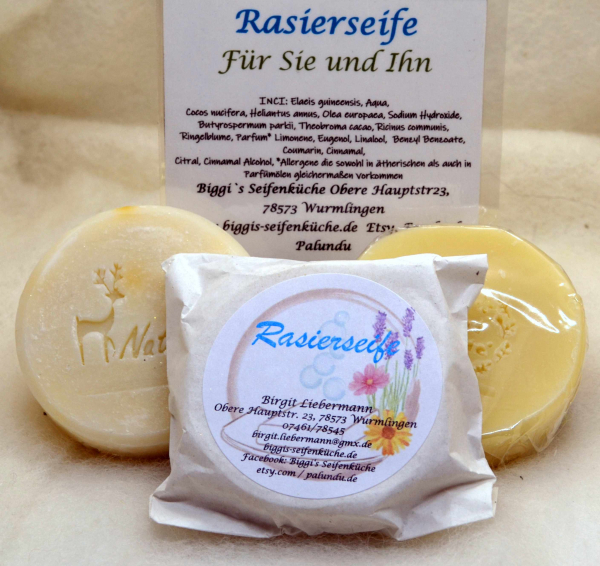 Rasierseife - sehr pflegend mit Johanniskraut, 70 Gramm - vegan