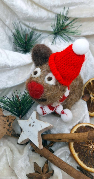 Filzseife aus Pflanzenölen, Motiv Elch, sitzend