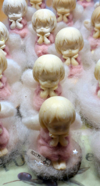 Pflanzenölseife, weihnachtliches Motiv Engelchen, umfilzt