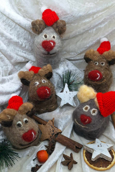 Filzseife aus Pflanzenölen, Motiv Elch, sitzend