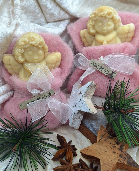 Pflanzenölseife, weihnachtliches Motiv Engelchen