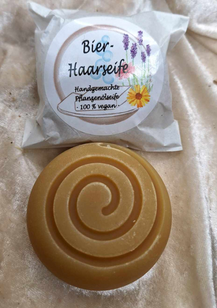 Bier-Haarseife - palmöl- und plastikfrei - vegan - für normales Haar
