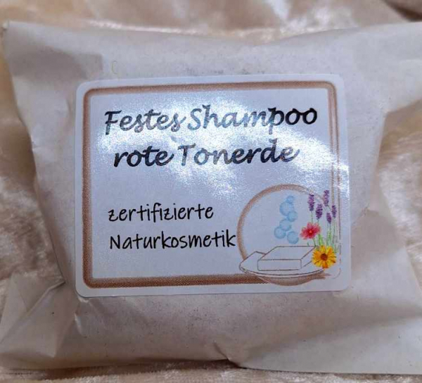 Festes Shampoo, rote Tonerde, 70 Gramm