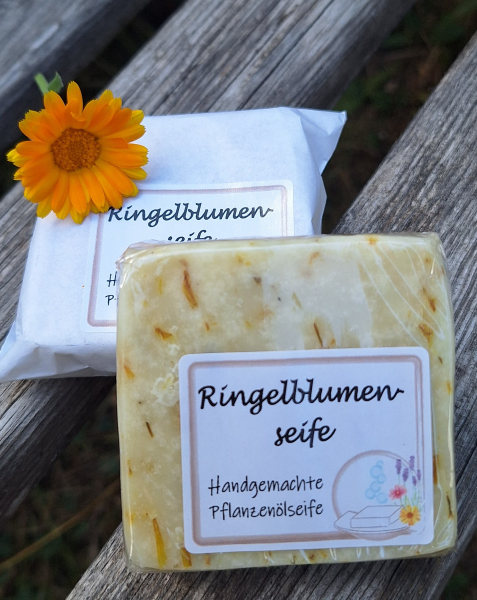Ringelblumenseife (handgefertigte Hand- und Duschseife) - vegan