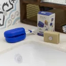 Seifen Magnet Halter mit Dose - ideal für Reise und Sport blau